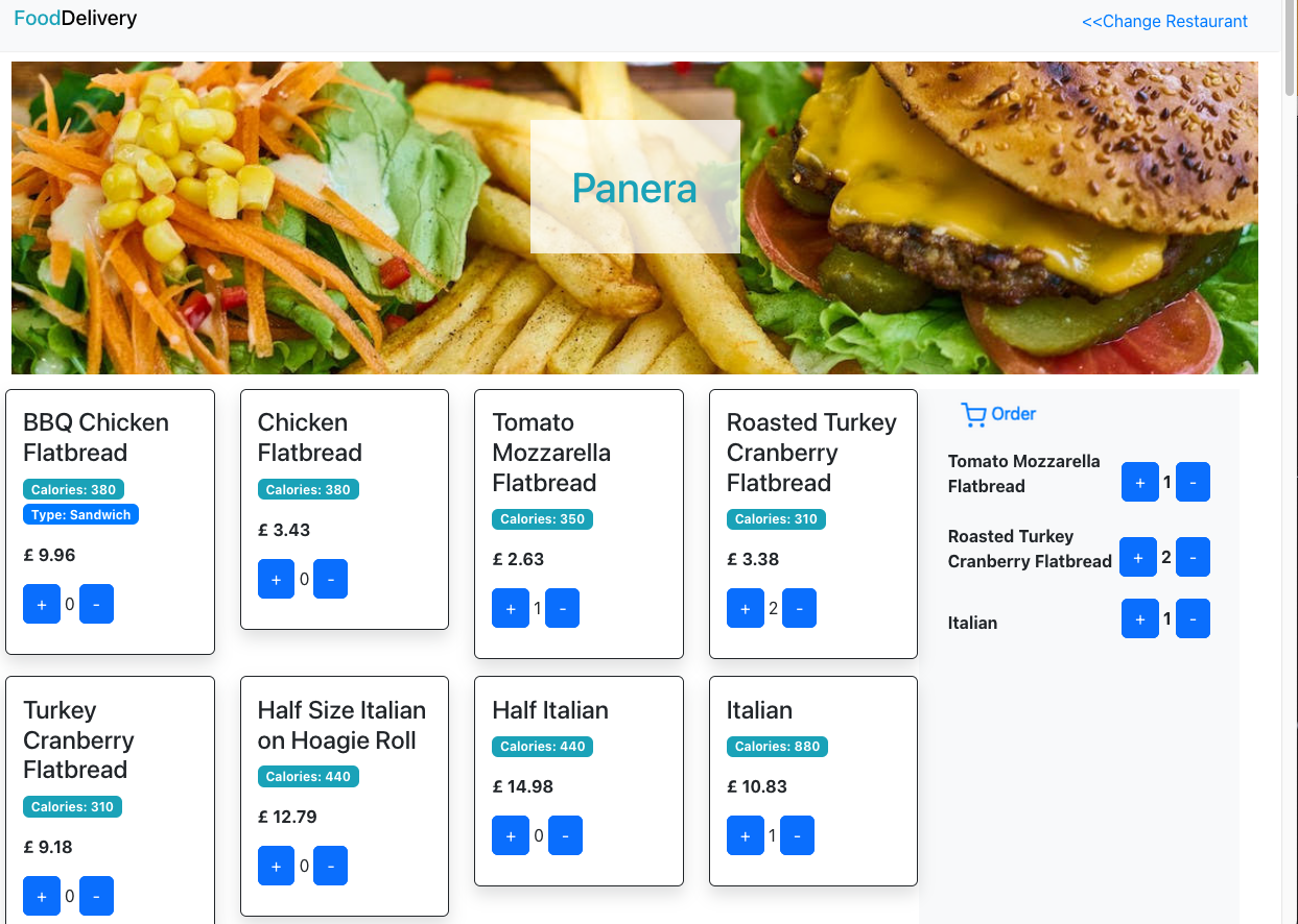 food app screen shot